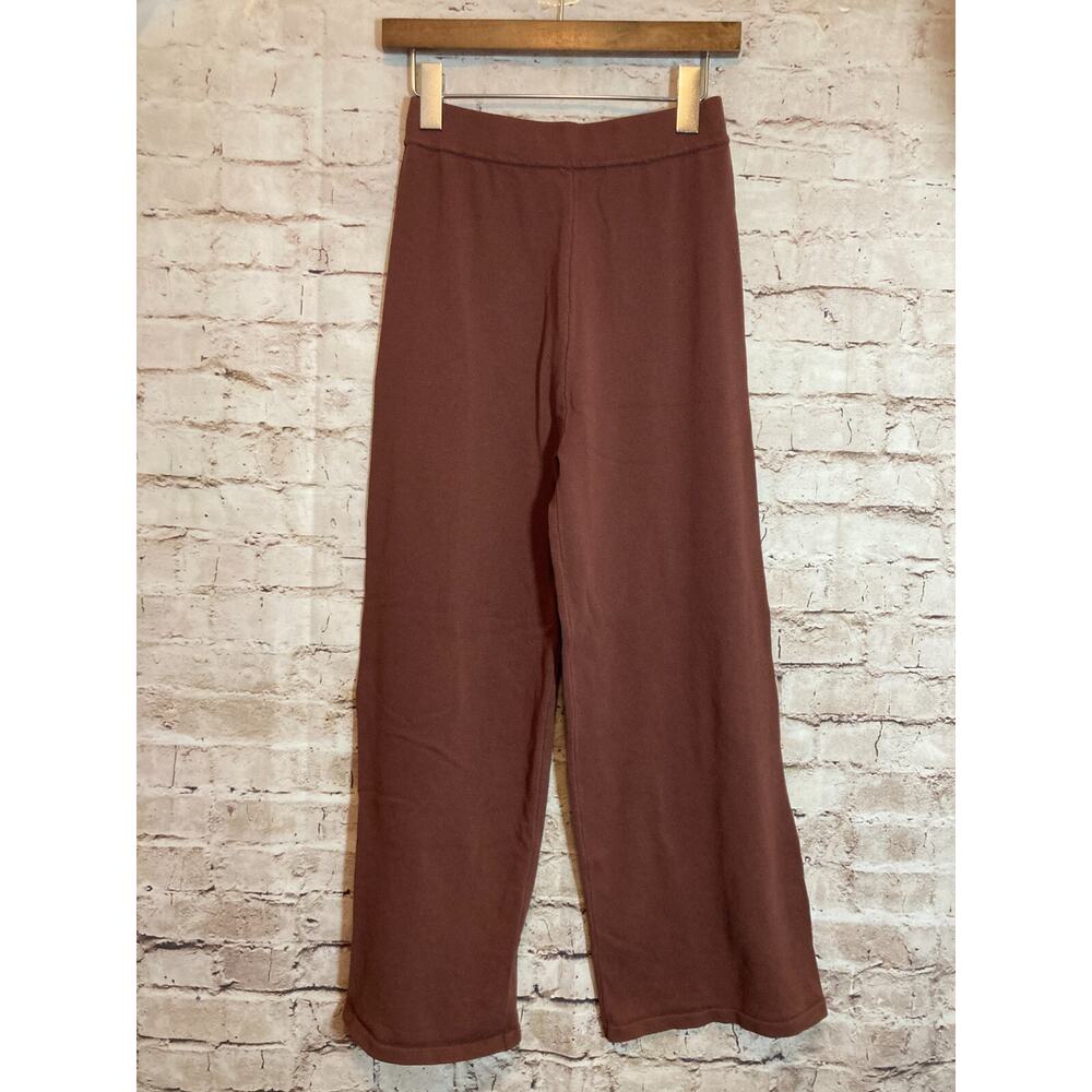 Naked Wardrobe Sweater Pants Womens Medium Milk Chocolate Knit Wide Leg Stretch